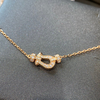 [⭐Clover Jewelry]FORCE 10 DIAMOND PINK GOLD NECKLACE MINI MODEL