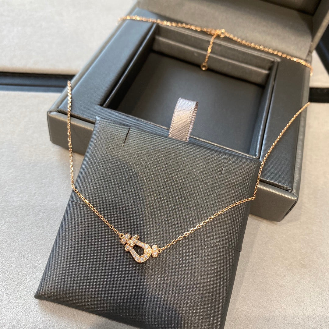 [⭐Clover Jewelry]FORCE 10 DIAMOND PINK GOLD NECKLACE MINI MODEL