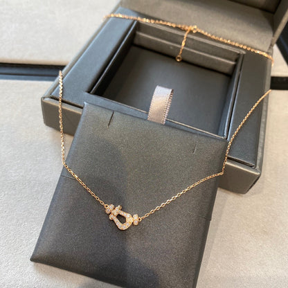 [⭐Clover Jewelry]FORCE 10 DIAMOND PINK GOLD NECKLACE MINI MODEL