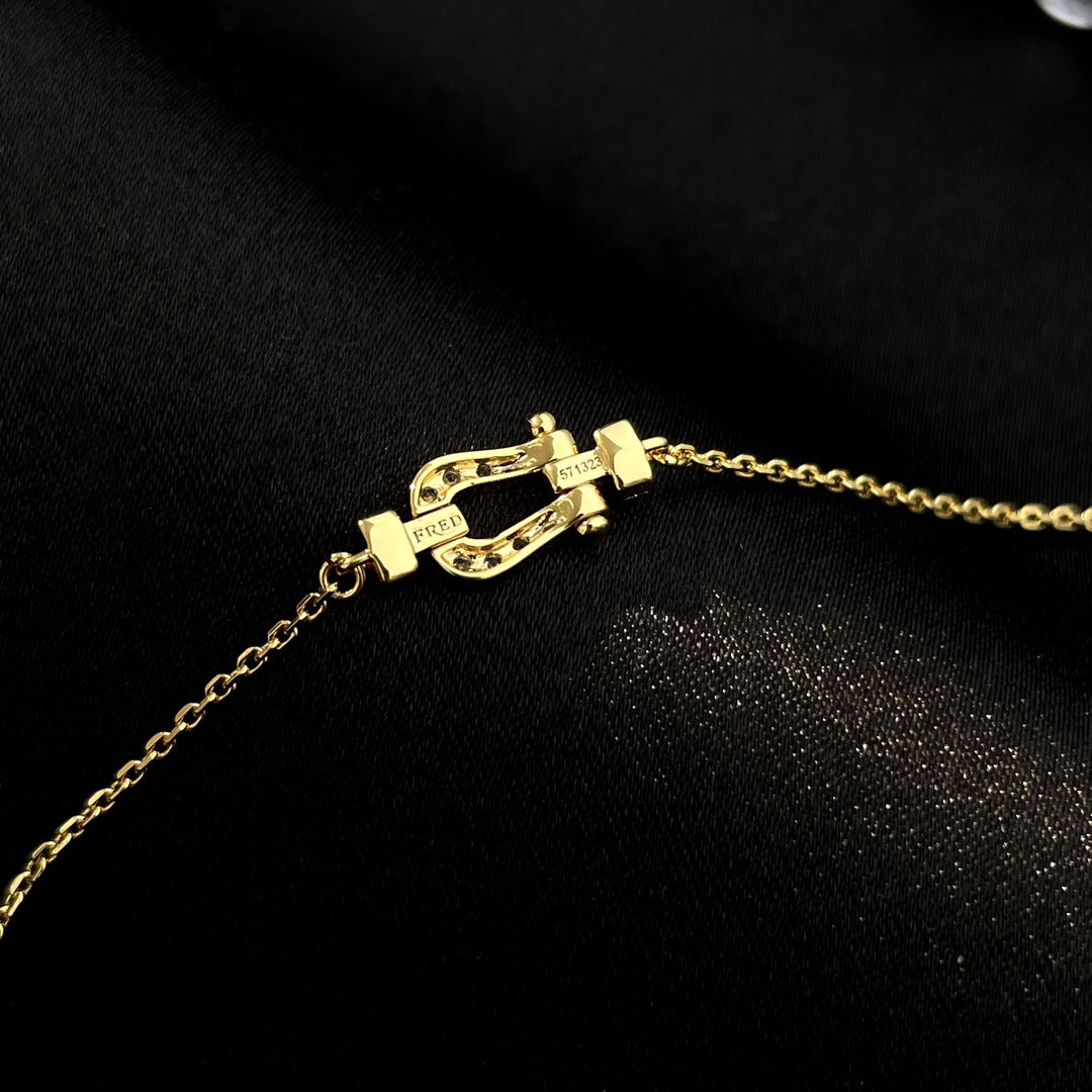 [⭐Clover Jewelry]FORCE 10 FULL DIAMOND BUCKLE CHAIN LINK MINI MODEL