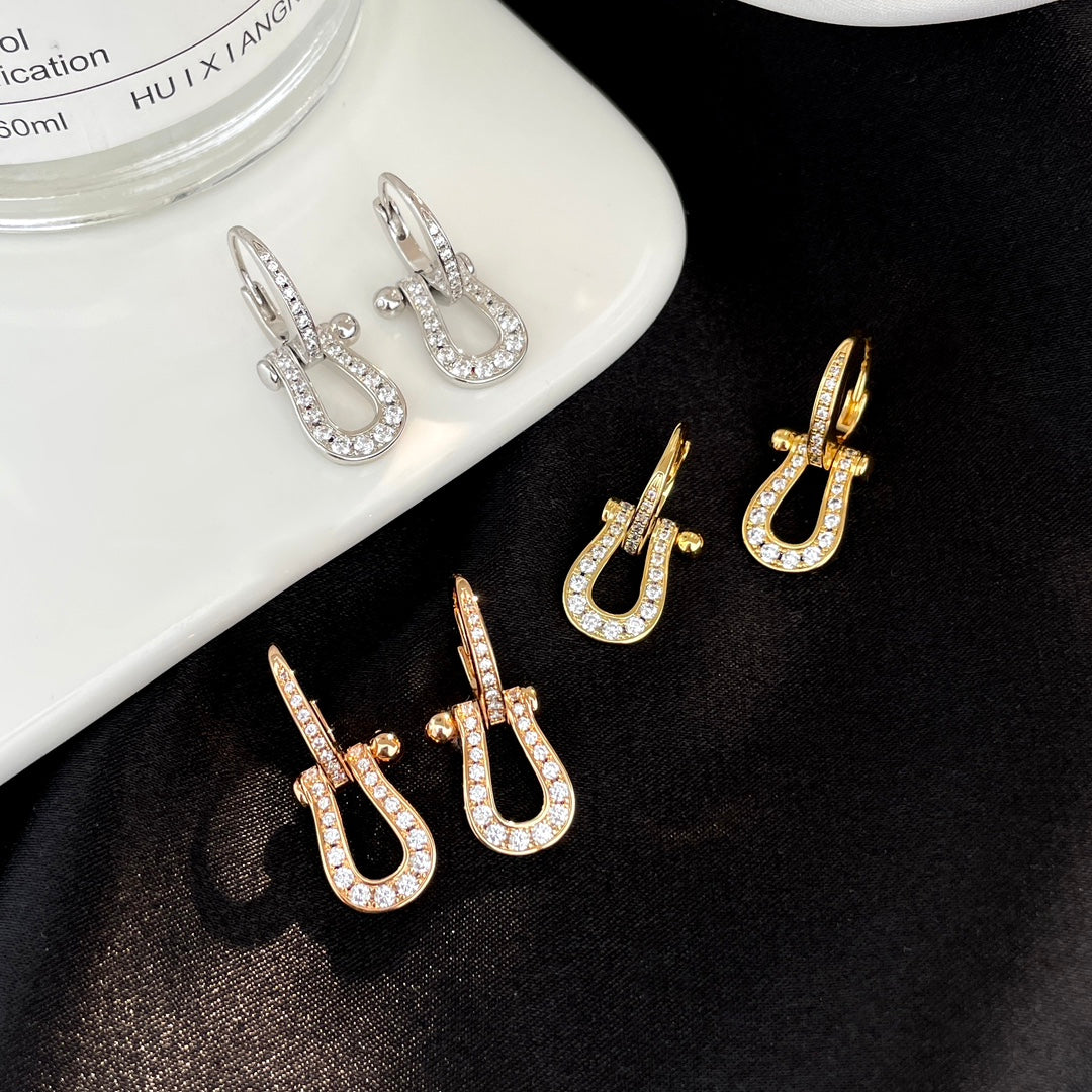 [⭐Clover Jewelry]FORCE 10 FULL DIAMOND DROP EARRINGS MEDIUM MODEL
