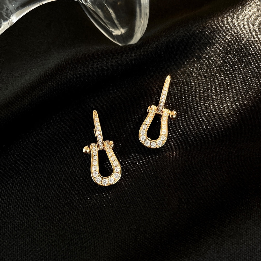 [⭐Clover Jewelry]FORCE 10 FULL DIAMOND DROP EARRINGS MEDIUM MODEL