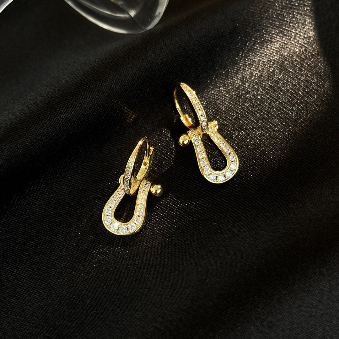 [⭐Clover Jewelry]FORCE 10 FULL DIAMOND DROP EARRINGS MEDIUM MODEL