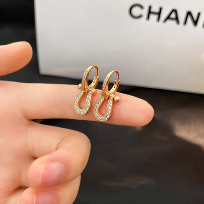 [⭐Clover Jewelry]FORCE 10 FULL DIAMOND DROP EARRINGS MEDIUM MODEL