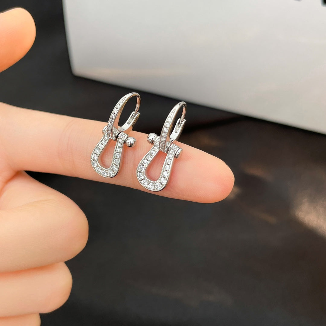 [⭐Clover Jewelry]FORCE 10 FULL DIAMOND DROP EARRINGS MEDIUM MODEL