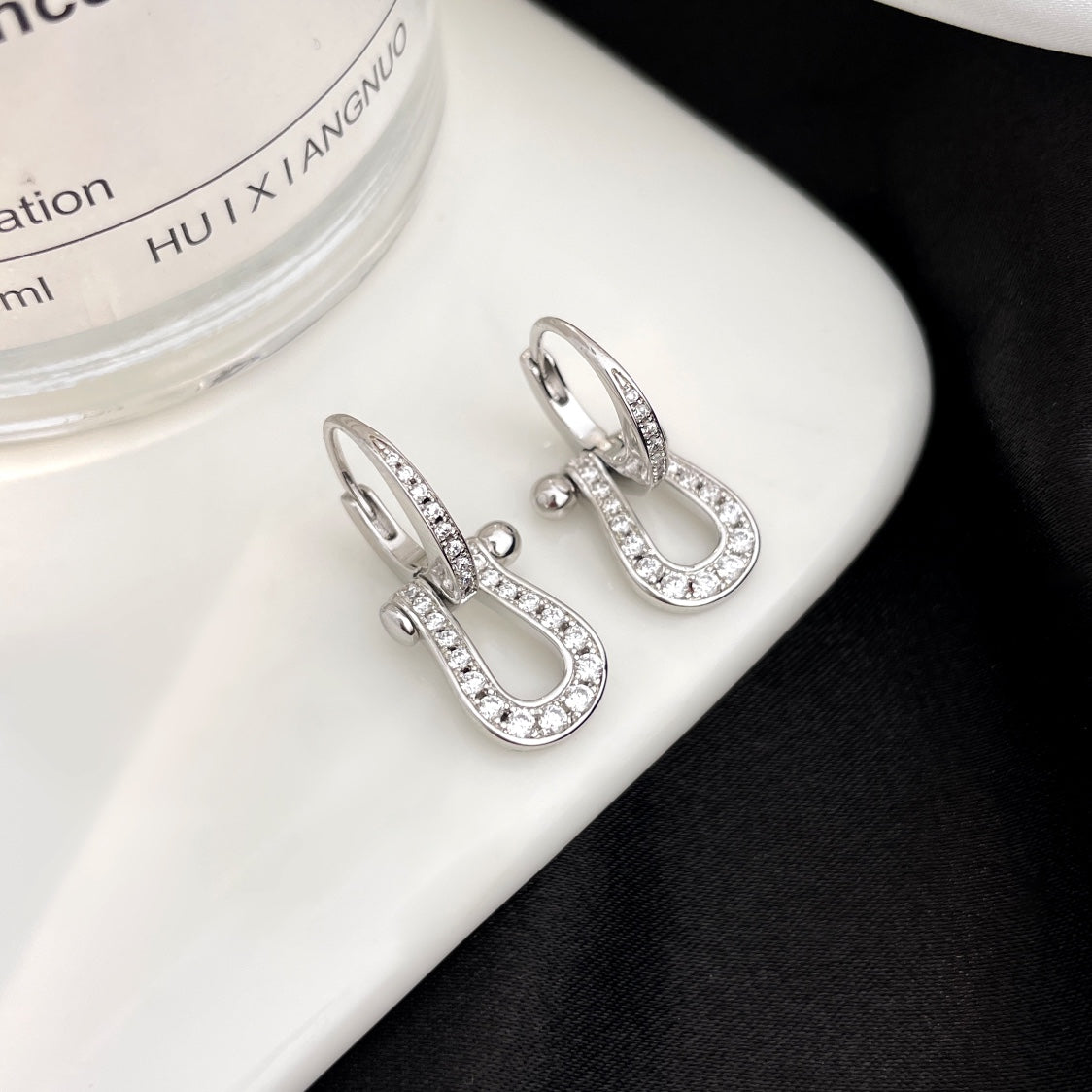 [⭐Clover Jewelry]FORCE 10 FULL DIAMOND DROP EARRINGS MEDIUM MODEL