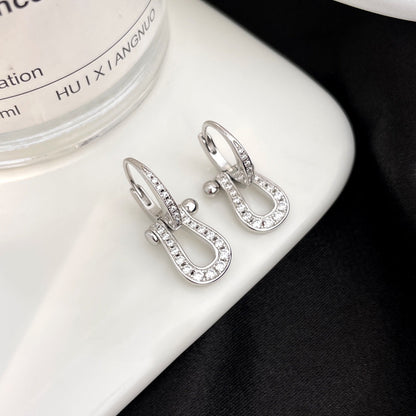 [⭐Clover Jewelry]FORCE 10 FULL DIAMOND DROP EARRINGS MEDIUM MODEL