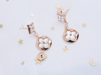 [⭐Clover Jewelry]STAR AND SUN PINK GOLD MOP DROP EARRINGS