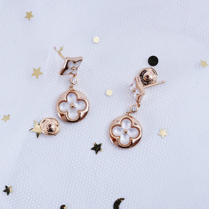 [⭐Clover Jewelry]STAR AND SUN PINK GOLD MOP DROP EARRINGS