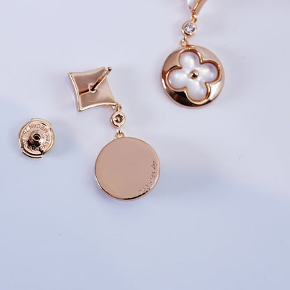 [⭐Clover Jewelry]STAR AND SUN PINK GOLD MOP DROP EARRINGS