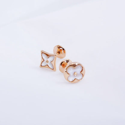 [⭐Clover Jewelry]STAR AND SUN PINK GOLD MOP STUD EARRINGS