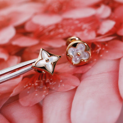 [⭐Clover Jewelry]STAR AND SUN PINK GOLD MOP STUD EARRINGS