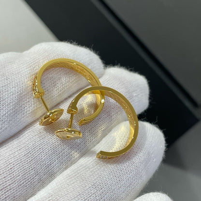 [⭐Clover Jewelry]LOVE DIAMOND GOLD HOOP EARRINGS