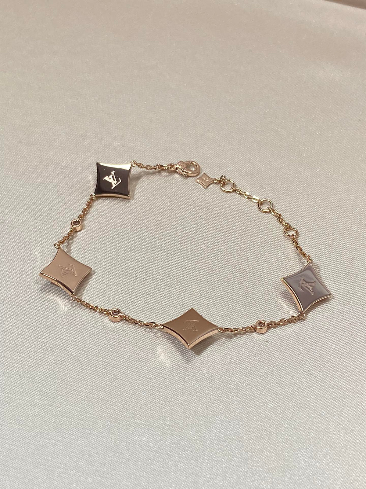[⭐Clover Jewelry]STAR 4 MOTIF MOP DIAMOND PINK GOLD BRACELET
