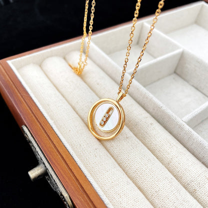 [⭐Clover Jewelry]Demo MOVE MOP PINK GOLD NECKLACE