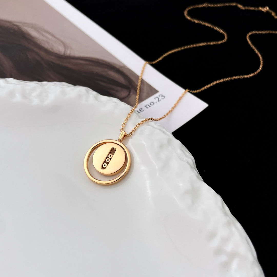 [⭐Clover Jewelry]Demo MOVE MOP PINK GOLD NECKLACE