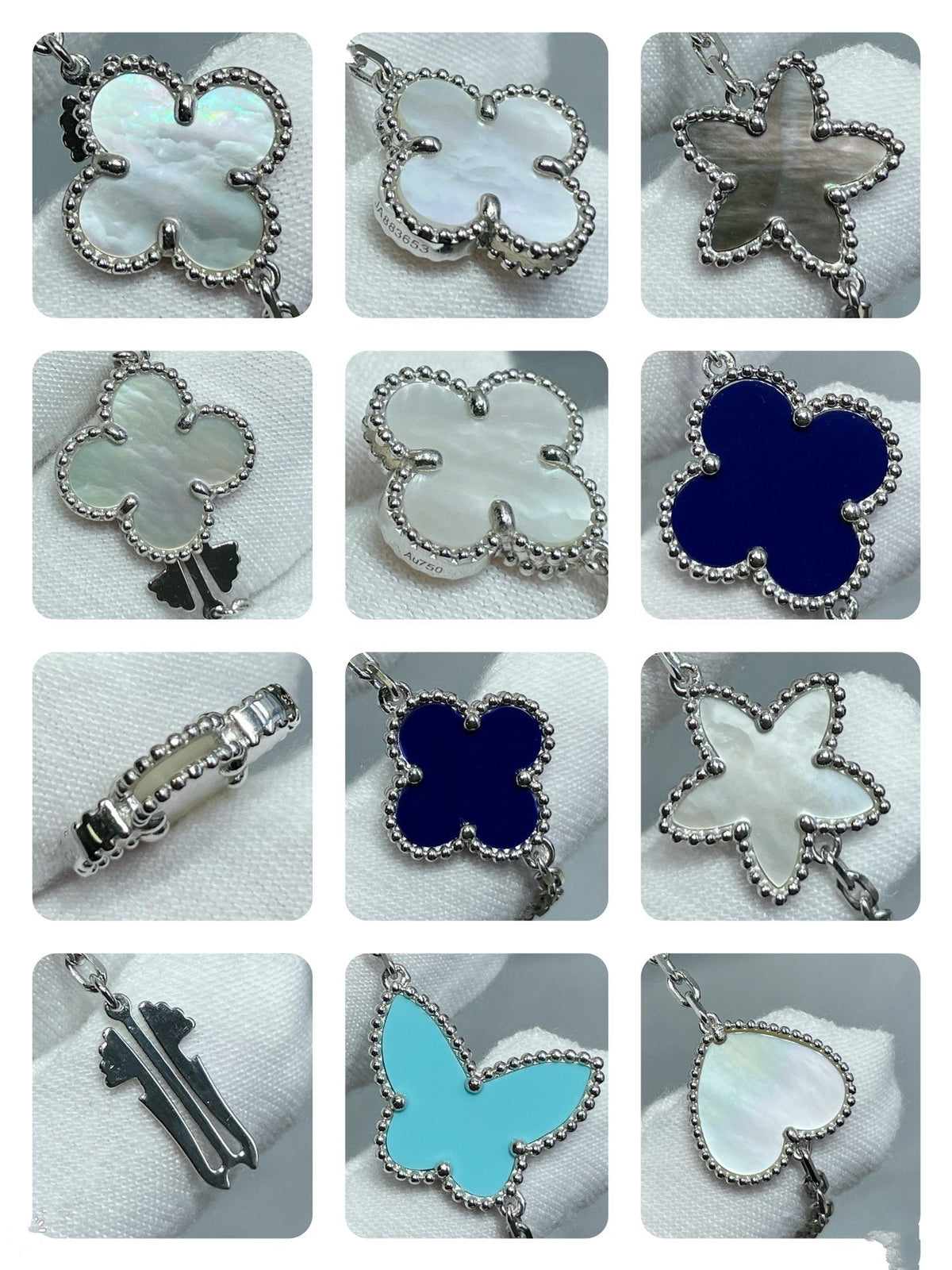[⭐Clover Jewelry]LUCKY CLOVER SILVER 11 MOTIF NECKLACE