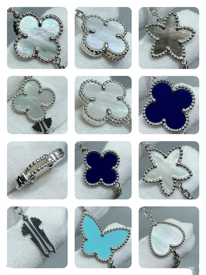 [⭐Clover Jewelry]LUCKY CLOVER SILVER 11 MOTIF NECKLACE