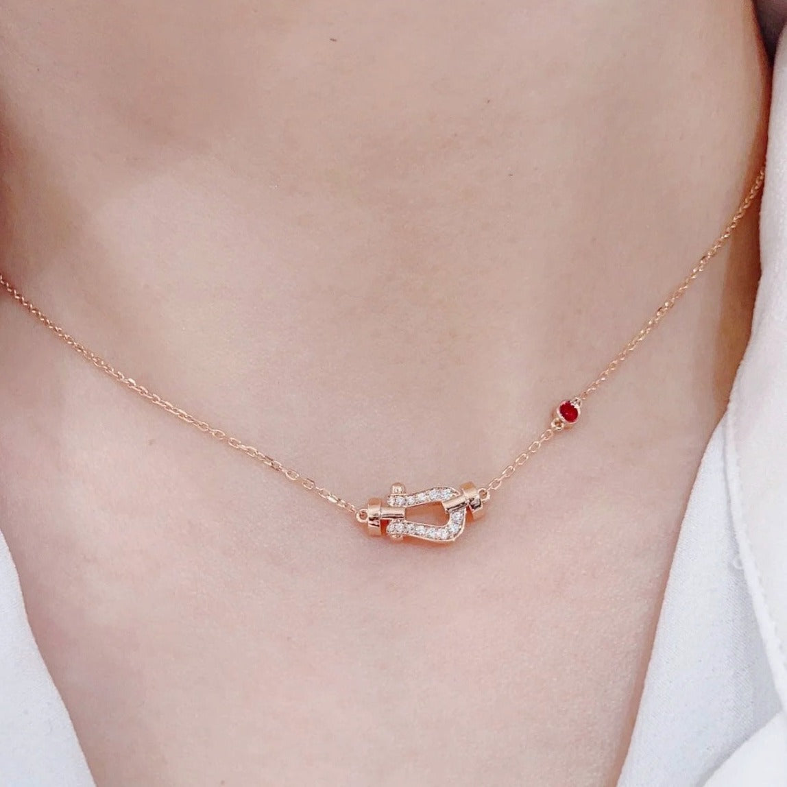 [⭐Clover Jewelry]FORCE 10 DIAMOND PINK GOLD NECKLACE