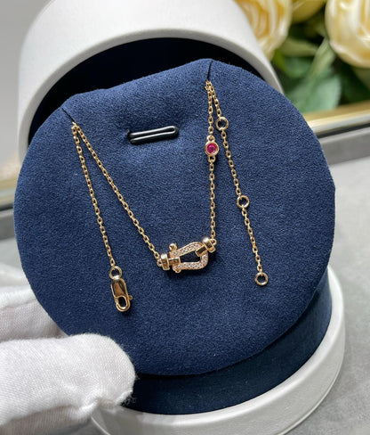 [⭐Clover Jewelry]FORCE 10 DIAMOND PINK GOLD NECKLACE