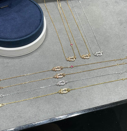 [⭐Clover Jewelry]FORCE 10 DIAMOND PINK GOLD NECKLACE