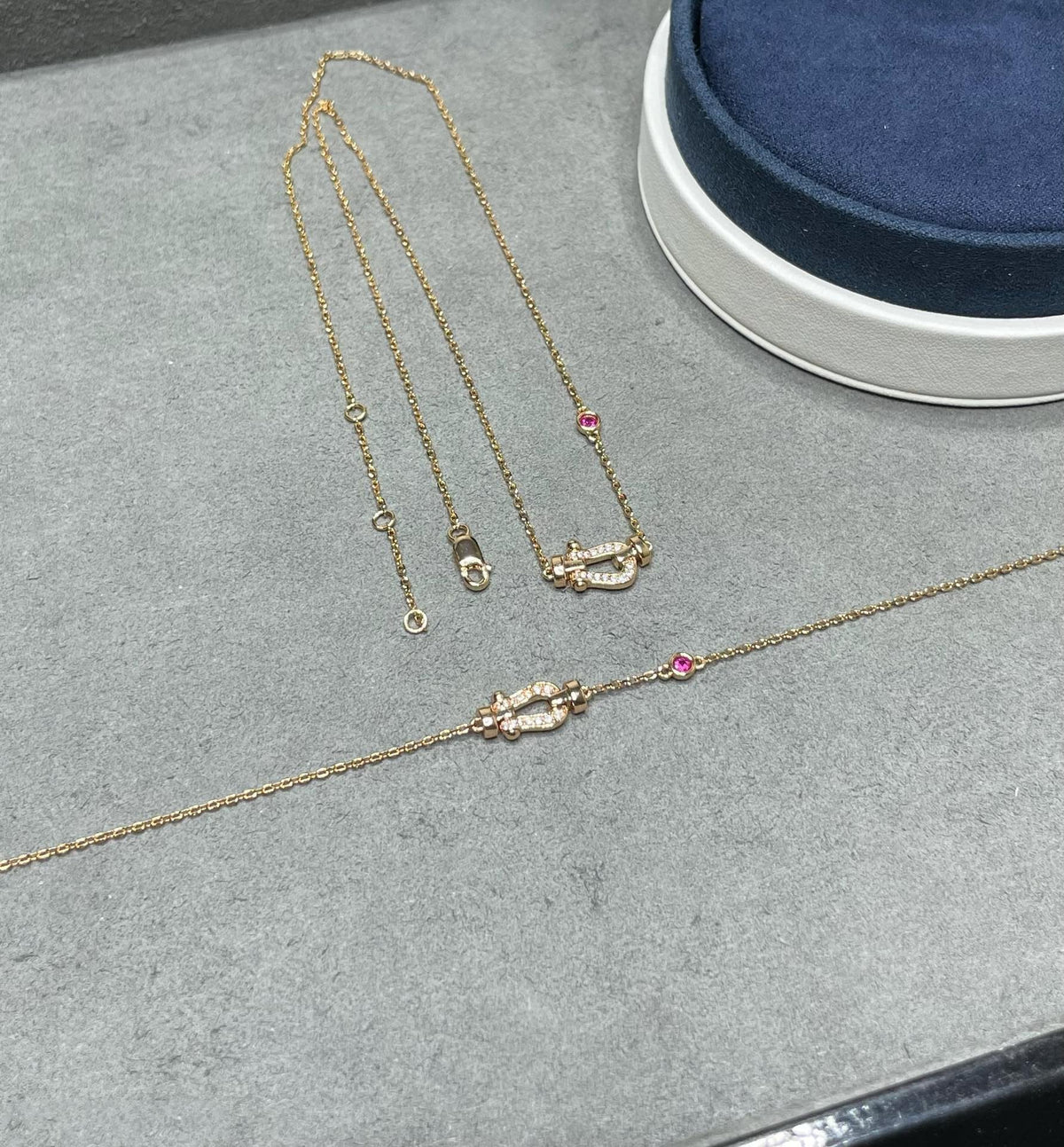 [⭐Clover Jewelry]FORCE 10 DIAMOND PINK GOLD NECKLACE