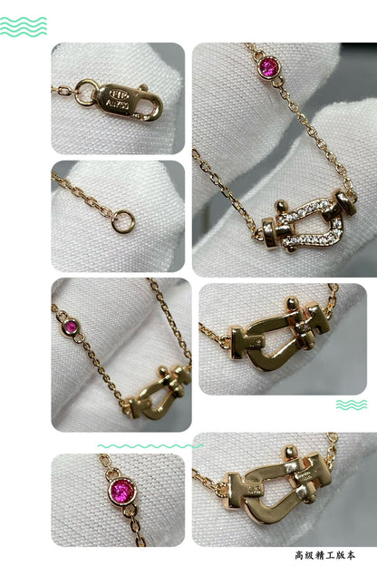 [⭐Clover Jewelry]FORCE 10 DIAMOND PINK GOLD NECKLACE