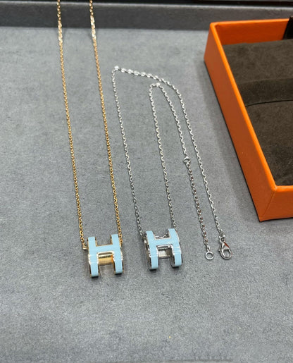 [⭐Clover Jewelry]POP H SKY BLUE NECKLACE
