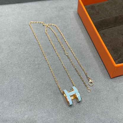 [⭐Clover Jewelry]POP H SKY BLUE NECKLACE