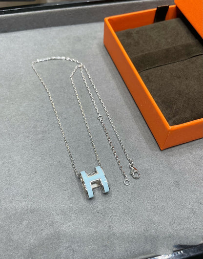 [⭐Clover Jewelry]POP H SKY BLUE NECKLACE