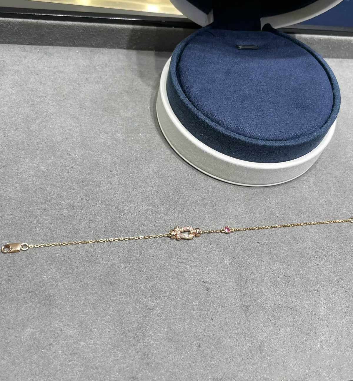 [⭐Clover Jewelry]FORCE 10 DIAMOND CHAIN LINK PINK GOLD BRACELET