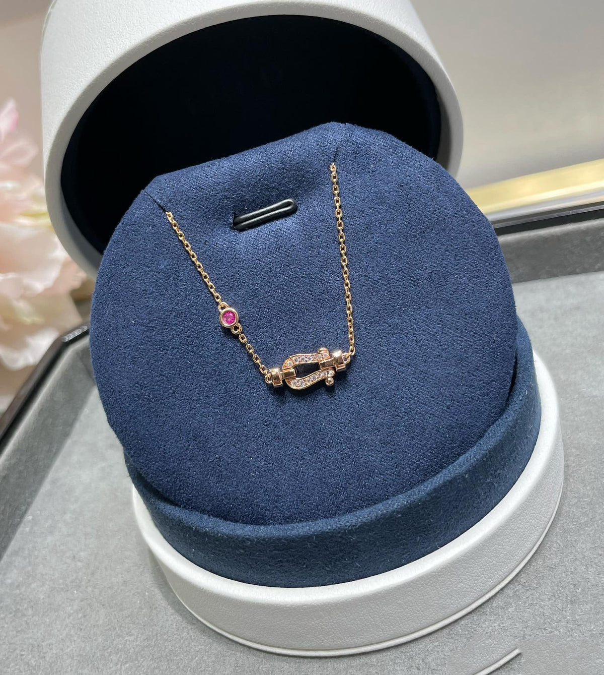 [⭐Clover Jewelry]FORCE 10 DIAMOND CHAIN LINK PINK GOLD BRACELET