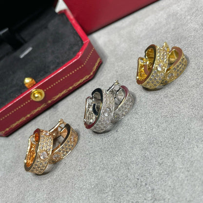 [⭐Clover Jewelry]LOVE 5.5MM DIAMOND PAVED EARRINGS