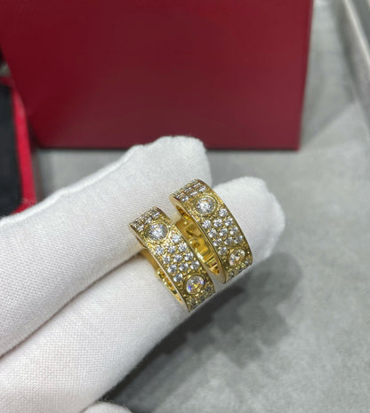 [⭐Clover Jewelry]LOVE 5.5MM DIAMOND PAVED EARRINGS