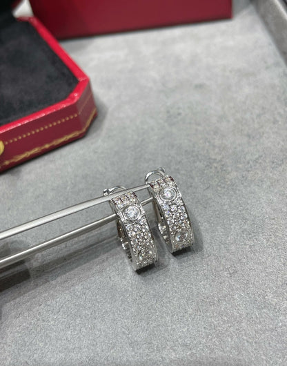 [⭐Clover Jewelry]LOVE 5.5MM DIAMOND PAVED EARRINGS
