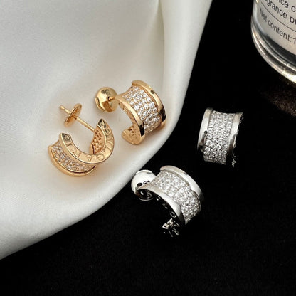 [⭐Clover Jewelry]ZERO 1 DIAMOND PAVED EARRINGS
