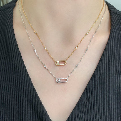 [⭐Clover Jewelry]MOVE UNO DIAMOND NECKLACE