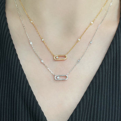 [⭐Clover Jewelry]MOVE UNO DIAMOND NECKLACE