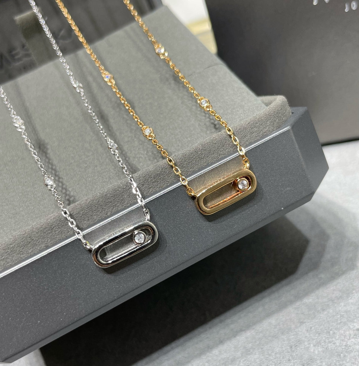 [⭐Clover Jewelry]MOVE UNO DIAMOND NECKLACE