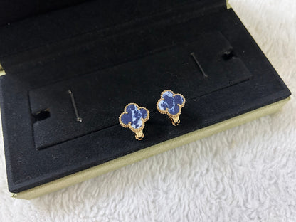 [⭐Clover Jewelry]CLOVER PIETERSITE MEDIUM STUD EARRINGS