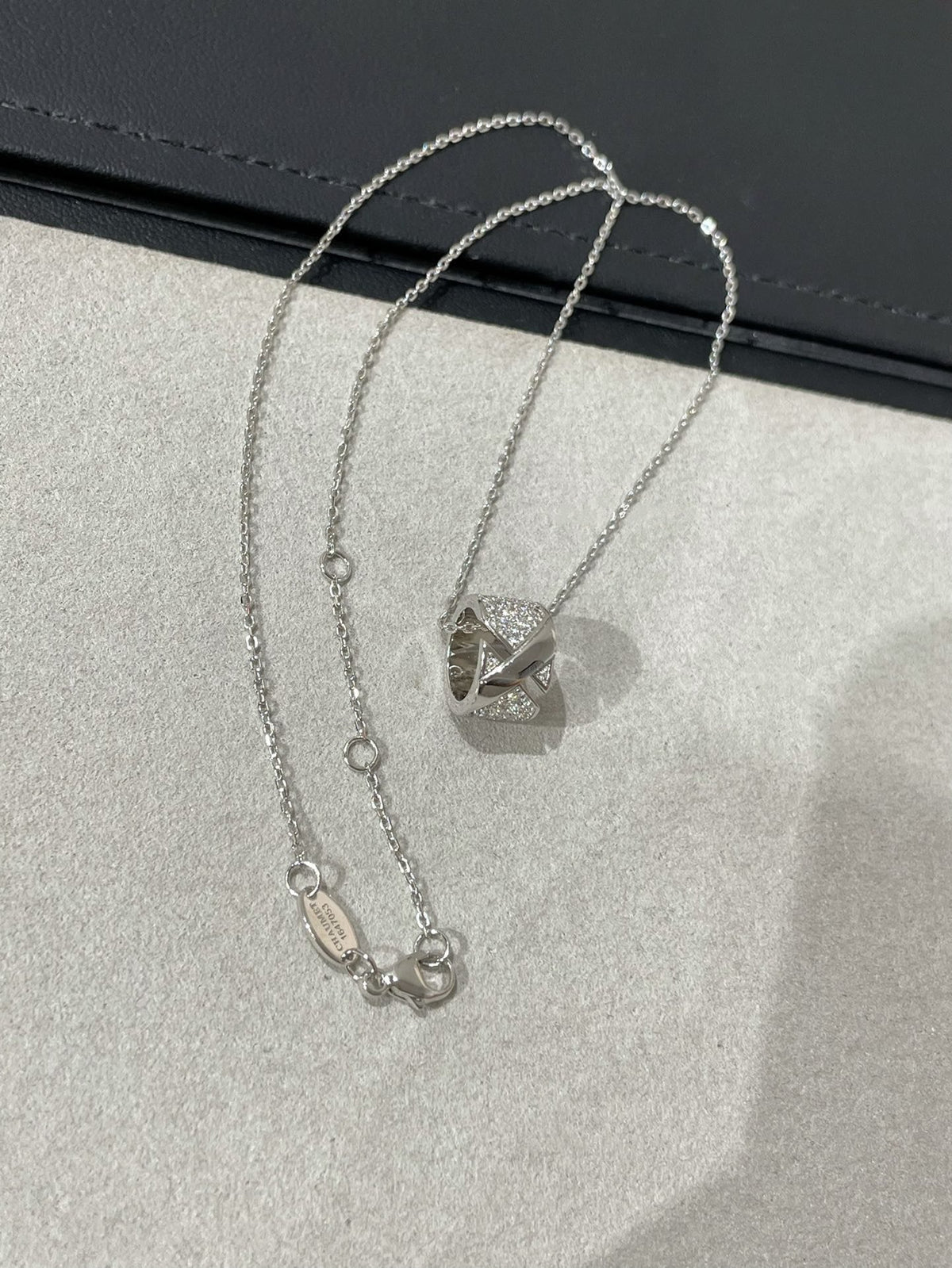 [⭐Clover Jewelry]LIENS EVIDENCE DIAMOND PAVED NECKLACE