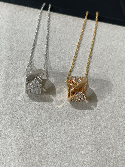 [⭐Clover Jewelry]LIENS EVIDENCE DIAMOND PAVED NECKLACE