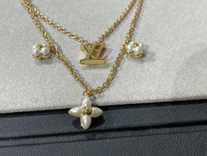 [⭐Clover Jewelry]FLOWERGRAM GOLD MOP DOUBLE ROW NECKLACE