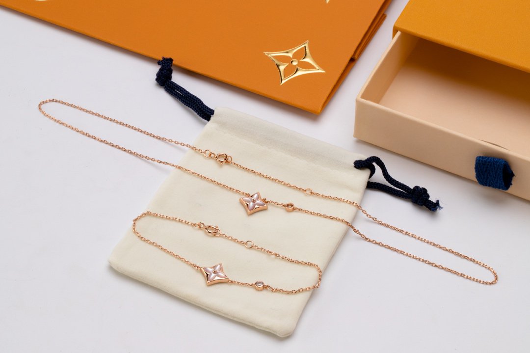 [⭐Clover Jewelry]STAR PINK MOP 1 DIAMOND PINK GOLD NECKLACE