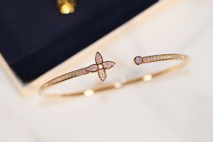 [⭐Clover Jewelry]IDYLLE GOLD OPEN BRACELET DIAMOND PAVED