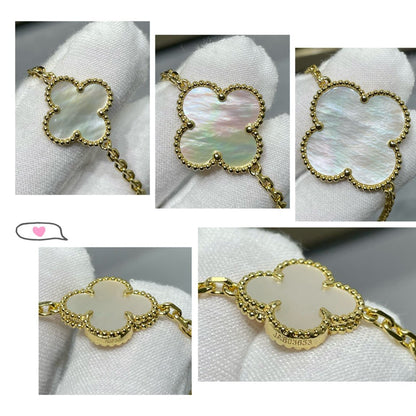[⭐Clover Jewelry]CLOVER 16 MOTIF WHITE MOP GOLD NECKLACE