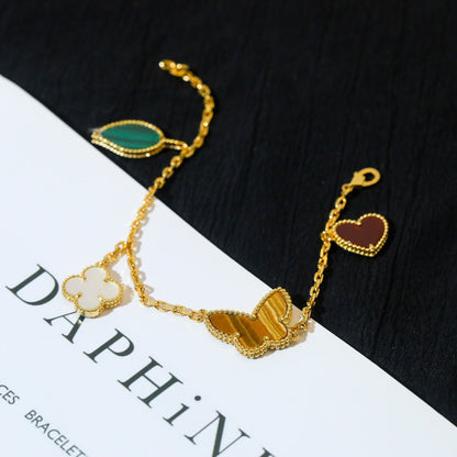 [⭐Clover Jewelry]LUCKY SPRING 5 MOTIF GOLD BRACELET