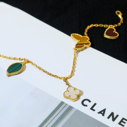 [⭐Clover Jewelry]LUCKY SPRING 5 MOTIF GOLD BRACELET