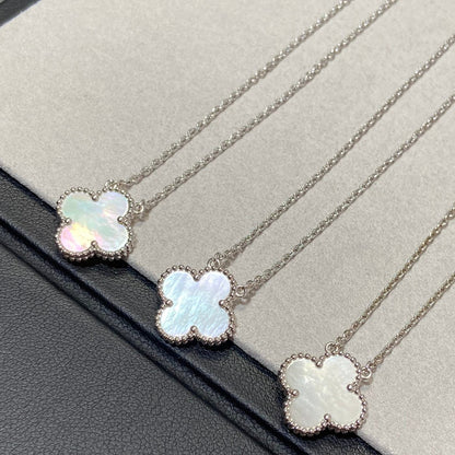 [⭐Clover Jewelry]CLOVER MEDIUM SILVER WHITE MOP NECKLACE