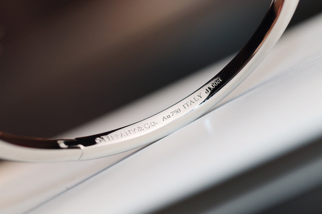 [Clover Jewelry]NARROW T1 HINGED BANGLE DIAMOND SILVER